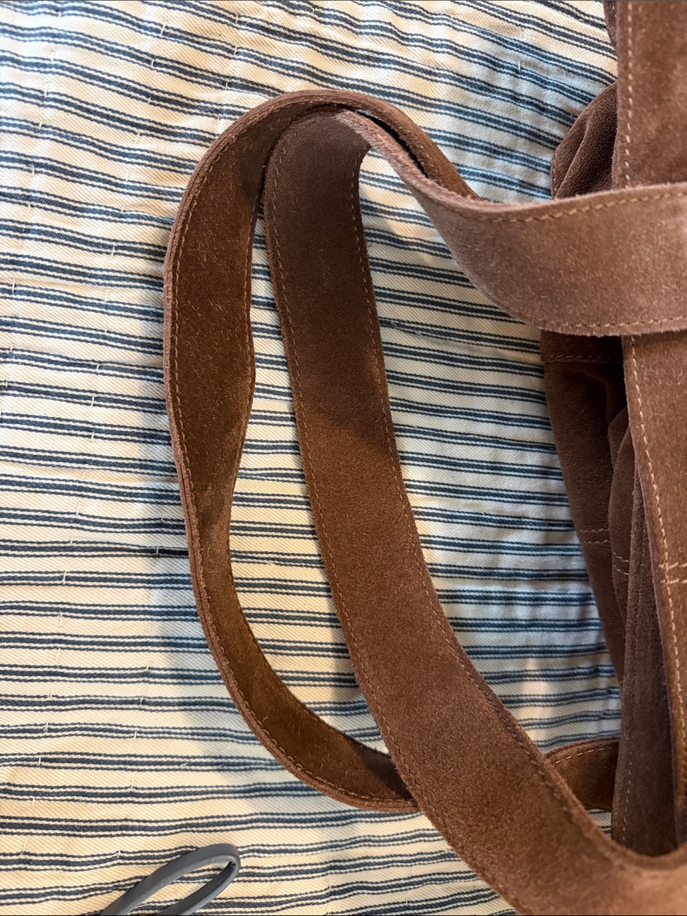 Free People Caravan Brown Suede Tote Bag with Carry Handles - Picture 4 of 6